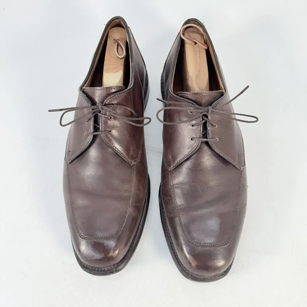 Allen Edmonds Burton Brown Leather Apron Toe Mens Blucher Dress Shoes 10